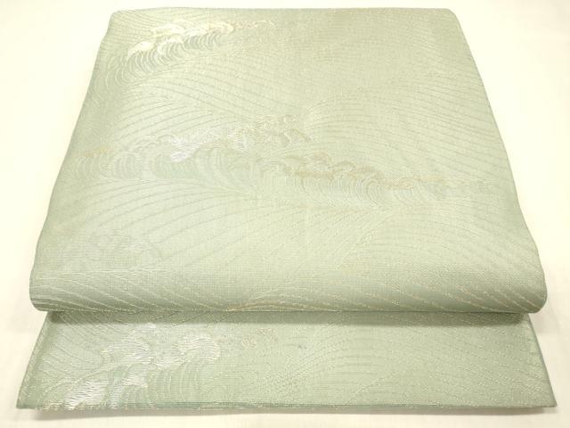 平和屋着物＊夏物 六通柄袋帯 立波文 金銀糸 三越扱い 正絹 逸品 DABC8113cm
