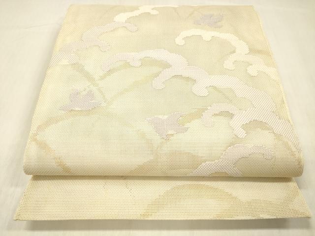 平和屋着物＊夏物 六通柄 本袋帯 立波飛鳥芝文 金糸 正絹 逸品 DABC8114cm