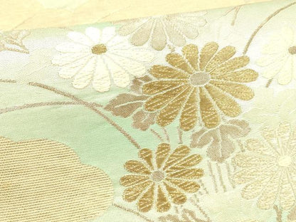 平和屋着物＊夏物 六通柄袋帯 唐織 草花文 金銀糸 正絹 逸品 DABC8117cm