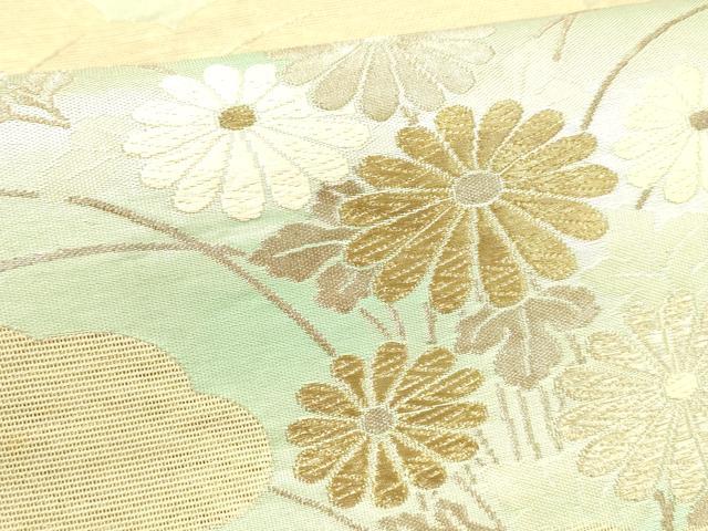 平和屋着物＊夏物 六通柄袋帯 唐織 草花文 金銀糸 正絹 逸品 DABC8117cm