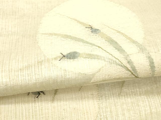 平和屋着物＊夏物 太鼓柄袋帯 夏虫草葉文 正絹 逸品 DABC8118cm