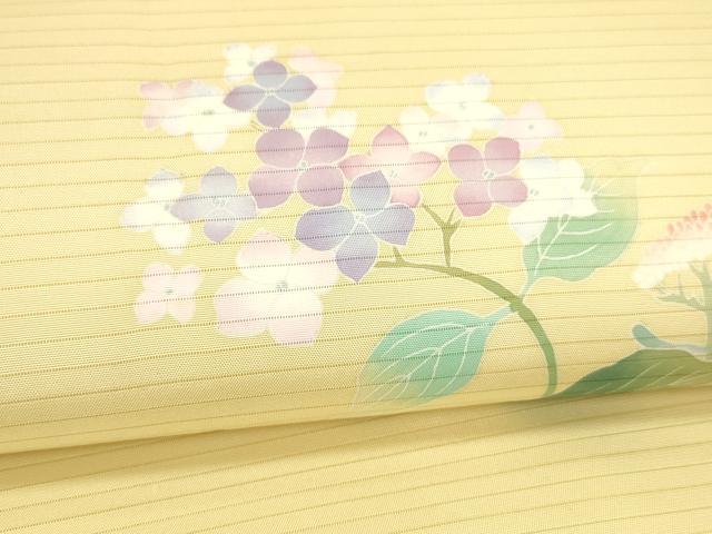 平和屋着物＊夏物 絽塩瀬 九寸開き名古屋帯 友禅 作家物 草花文 正絹 逸品 DABC8120cm
