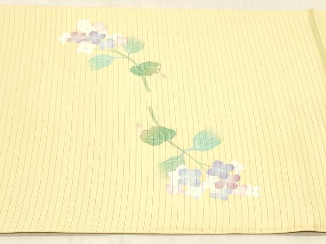 平和屋着物＊夏物 絽塩瀬 九寸開き名古屋帯 友禅 作家物 草花文 正絹 逸品 DABC8120cm