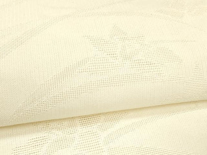 平和屋着物＊夏物 八寸名古屋帯 草花文 生成り色 DABC8121cm