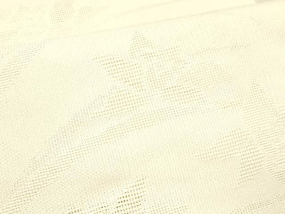 平和屋着物＊夏物 八寸名古屋帯 草花文 生成り色 DABC8121cm