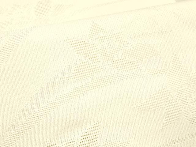 平和屋着物＊夏物 八寸名古屋帯 草花文 生成り色 DABC8121cm