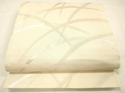 平和屋着物＊夏物 六通柄袋帯 草葉文 金糸 正絹 逸品 DABC8124cm