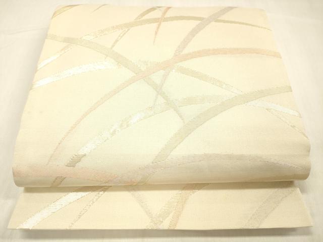 平和屋着物＊夏物 六通柄袋帯 草葉文 金糸 正絹 逸品 DABC8124cm