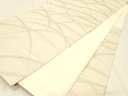 平和屋着物＊夏物 六通柄袋帯 草葉文 金糸 正絹 逸品 DABC8124cm