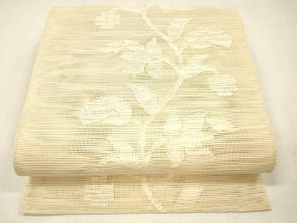 平和屋着物＊夏物 八寸名古屋帯 枝花文 正絹 逸品 DABC8125cm