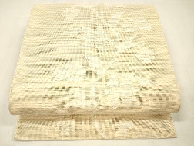 平和屋着物＊夏物 八寸名古屋帯 枝花文 正絹 逸品 DABC8125cm