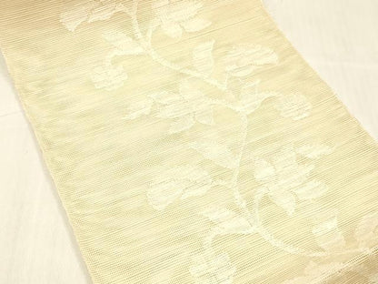 平和屋着物＊夏物 八寸名古屋帯 枝花文 正絹 逸品 DABC8125cm