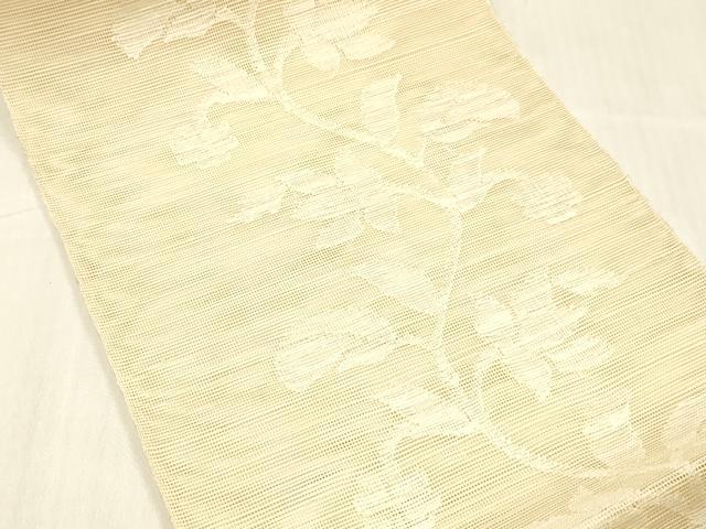 平和屋着物＊夏物 八寸名古屋帯 枝花文 正絹 逸品 DABC8125cm