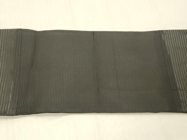 平和屋着物＊夏物 アンティーク 大正ロマン 絽塩瀬 九寸名古屋帯 手描き 草花文 黒地 正絹 逸品 DABC8127cm