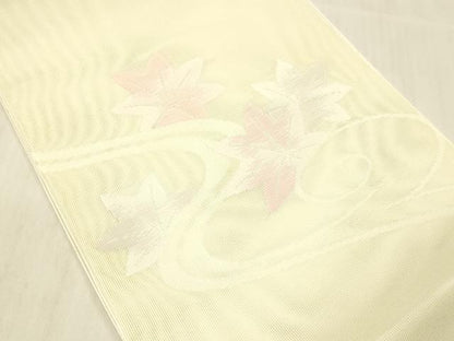 平和屋着物＊夏物 八寸名古屋帯 竜田川 銀糸 DABC8131cm