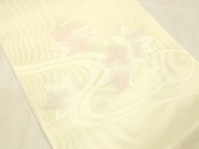 平和屋着物＊夏物 八寸名古屋帯 竜田川 銀糸 DABC8131cm