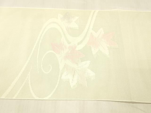 平和屋着物＊夏物 八寸名古屋帯 竜田川 銀糸 DABC8131cm