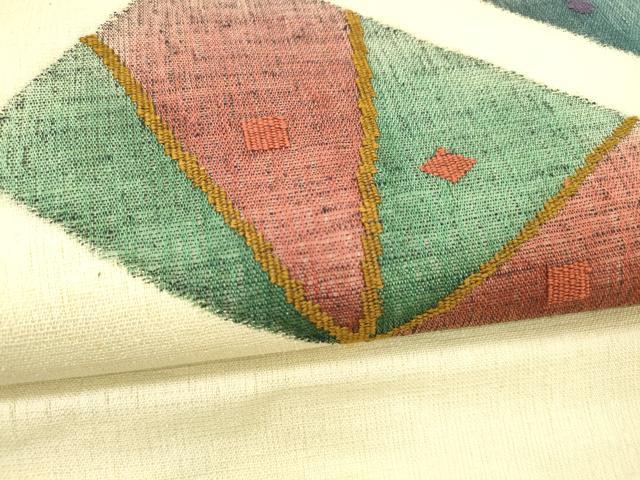 平和屋着物＊夏物 九寸名古屋帯 抽象文様 正絹 逸品 DABC8133cm