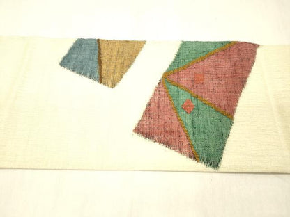 平和屋着物＊夏物 九寸名古屋帯 抽象文様 正絹 逸品 DABC8133cm