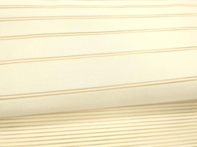 平和屋着物＊夏物 絽綴れ 八寸名古屋帯 横段文 肌色 正絹 逸品 DABC8139cm