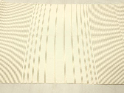 平和屋着物＊夏物 絽綴れ 八寸名古屋帯 横段文 肌色 正絹 逸品 DABC8139cm