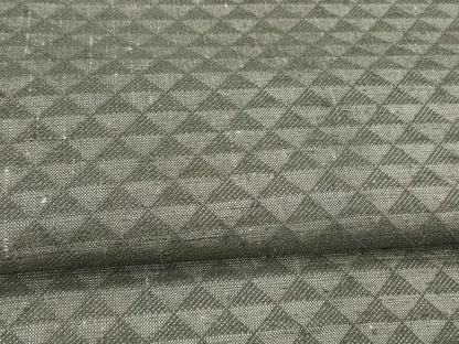 平和屋着物●両面　六通柄袋帯　紬地　松葉文　鱗文　黒地　金糸　正絹　逸品　DABC8154cm