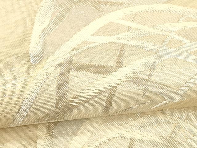 平和屋着物＊夏物 六通柄袋帯 流水籬文 銀糸 正絹 逸品 DABC8155cm