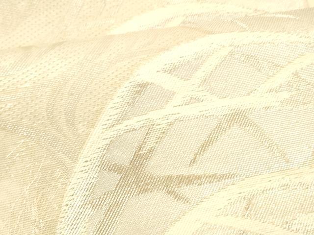 平和屋着物＊夏物 六通柄袋帯 流水籬文 銀糸 正絹 逸品 DABC8155cm