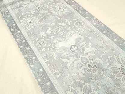 平和屋着物●六通柄袋帯 更紗花文 正絹 逸品 DABC8163cm