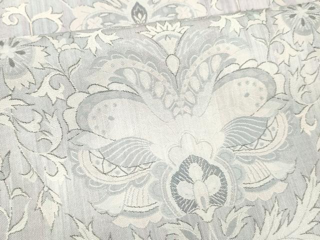 平和屋着物●六通柄袋帯 更紗花文 正絹 逸品 DABC8163cm