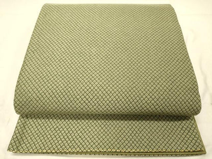 平和屋着物●全通柄袋帯 唐織 鹿の子文 金彩 正絹 逸品 DABC8164cm