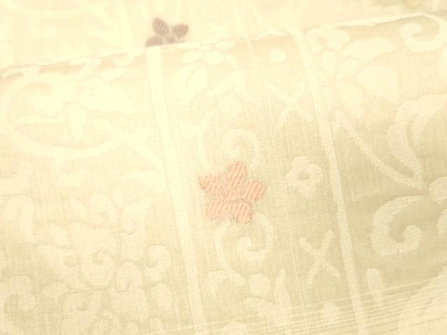 平和屋着物＊夏物 九寸名古屋帯 花唐草文 正絹 逸品 DABC8165cm
