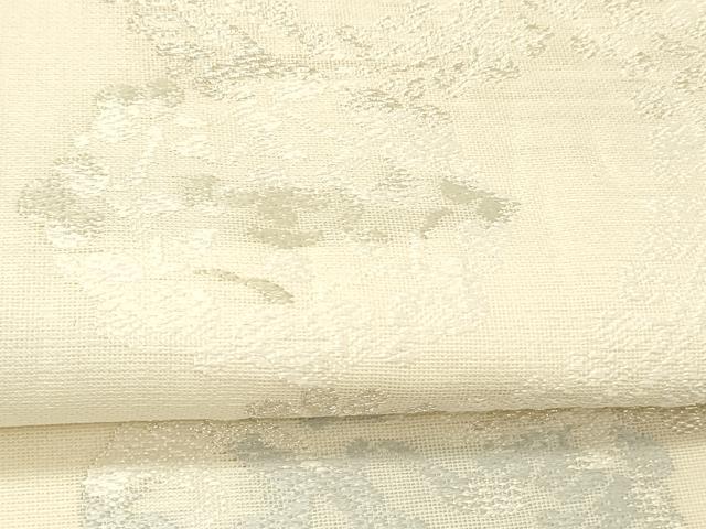 平和屋着物＊夏物 六通柄袋帯 唐織 草花文 銀糸 正絹 逸品 DABC8171cm