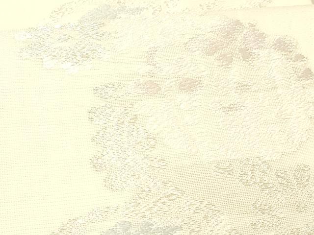 平和屋着物＊夏物 六通柄袋帯 唐織 草花文 銀糸 正絹 逸品 DABC8171cm
