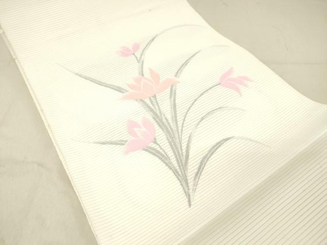 平和屋着物＊夏物 八寸名古屋帯 草花文 DABC8173cm