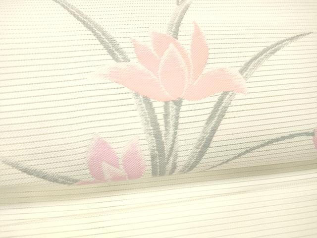 平和屋着物＊夏物 八寸名古屋帯 草花文 DABC8173cm