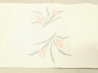 平和屋着物＊夏物 八寸名古屋帯 草花文 DABC8173cm
