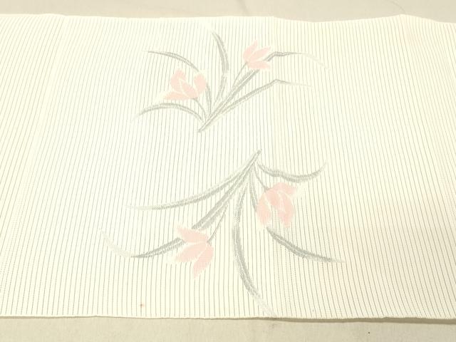 平和屋着物＊夏物 八寸名古屋帯 草花文 DABC8173cm