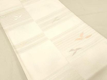 平和屋着物＊夏物 六通柄 京袋帯 唐織 草葉文 銀糸 DABC8174cm
