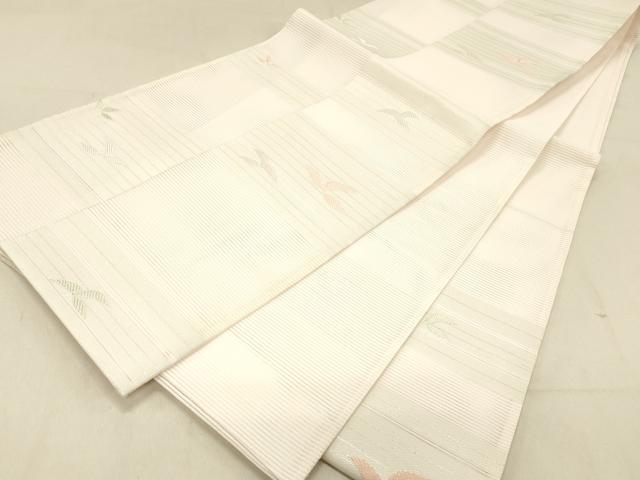 平和屋着物＊夏物 六通柄 京袋帯 唐織 草葉文 銀糸 DABC8174cm