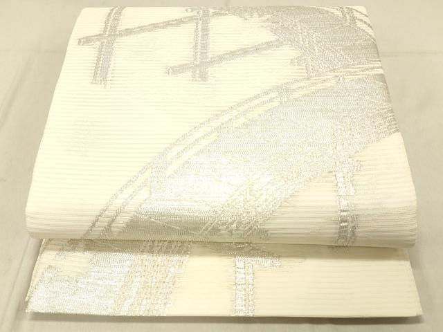 平和屋着物＊夏物 六通柄袋帯 渡橋文 銀糸 正絹 逸品 DABC8182cm
