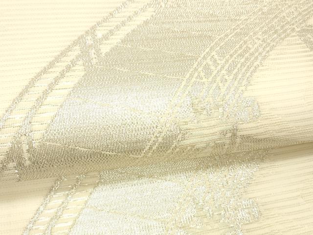 平和屋着物＊夏物 六通柄袋帯 渡橋文 銀糸 正絹 逸品 DABC8182cm