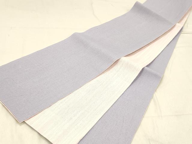 平和屋着物＊夏物　両面　半幅帯　藤紫色　霞文　DABC8184cm 平和屋着物＊夏物 両面 半幅帯 藤紫色 霞文 DABC8184cm