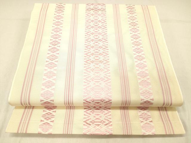 平和屋着物＊夏物 本場筑前博多織 八寸名古屋帯 紗献上 正絹 逸品 DABC8185cm