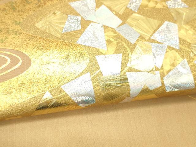 平和屋着物●太鼓柄袋帯　流水文　金銀彩　正絹　逸品　DABC8186cm