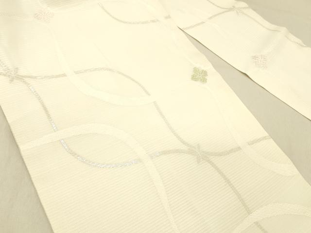 平和屋着物＊夏物 九寸名古屋帯 唐織 舞花文 銀糸 正絹 逸品 DABC8189cm