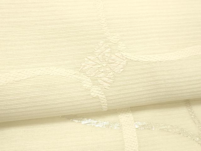 平和屋着物＊夏物 九寸名古屋帯 唐織 舞花文 銀糸 正絹 逸品 DABC8189cm