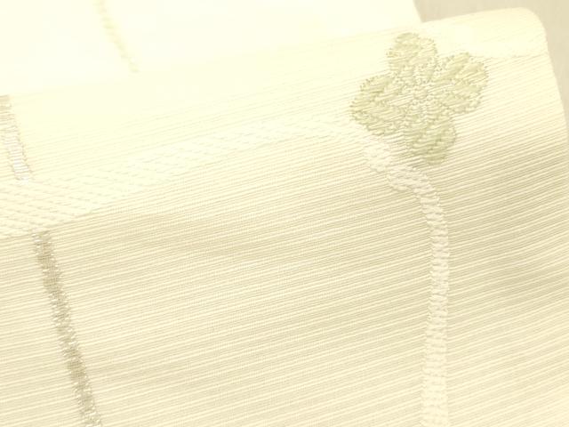 平和屋着物＊夏物 九寸名古屋帯 唐織 舞花文 銀糸 正絹 逸品 DABC8189cm