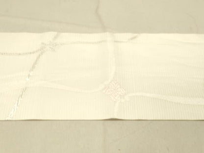 平和屋着物＊夏物 九寸名古屋帯 唐織 舞花文 銀糸 正絹 逸品 DABC8189cm