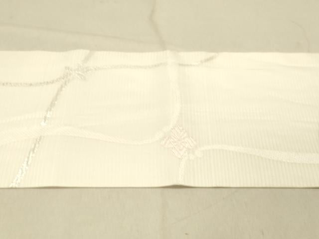 平和屋着物＊夏物 九寸名古屋帯 唐織 舞花文 銀糸 正絹 逸品 DABC8189cm